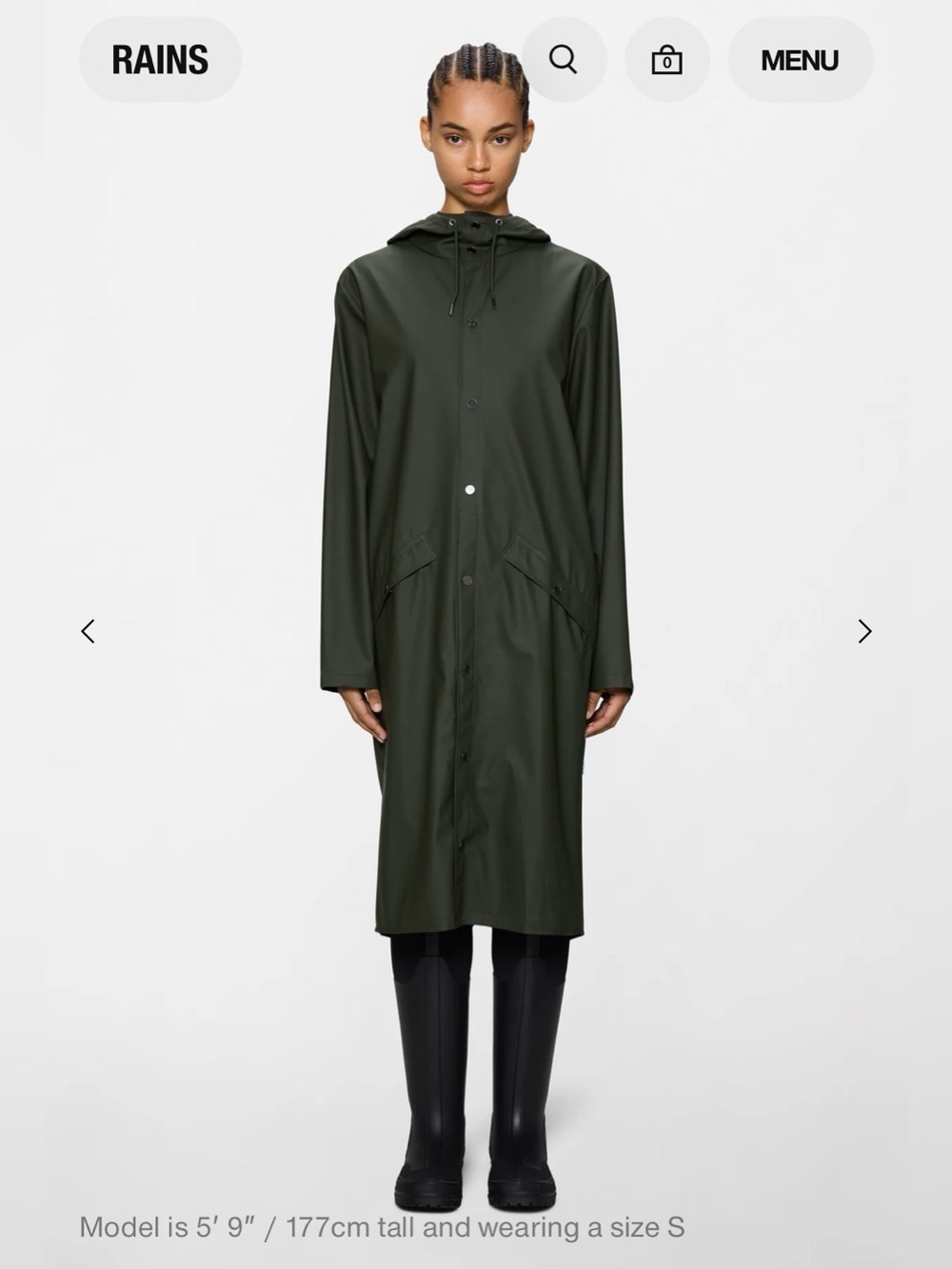 Rains Olive Green Raincoat Waterproof